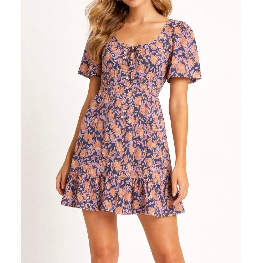 J.Crew Cotton Voile Button Front Beach Dress Floral Print M NEW